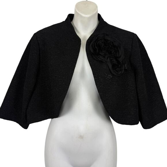 Dress Barn Collection Womens Bolero Open Jacket Formal Evening Cocktail Black 16 - Picture 1 of 16